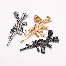 304 Stainless Steel Big Pendants, Long-Gun/Rifle