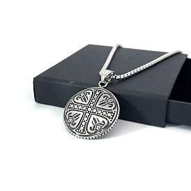 Ожерелья из нержавеющей стали с подвеской в виде сердца и креста для мужчин