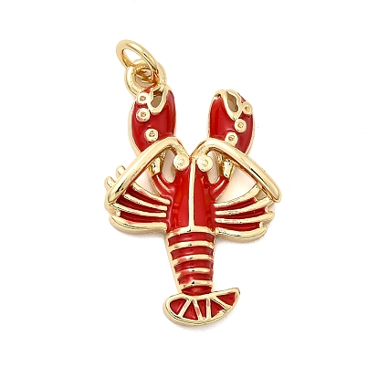 Латунные подвески, лабстер, с эмалью и прыжковым кольцом