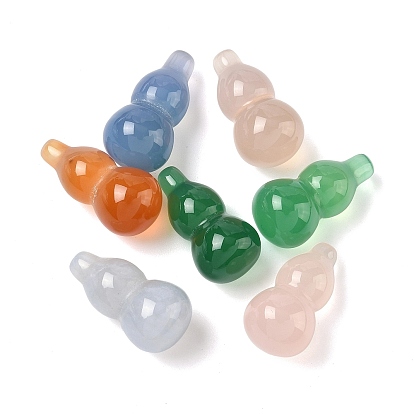 Природных бисера агат, бусины без отверстий , окрашенная и подогревом, 3d в форме тыквы