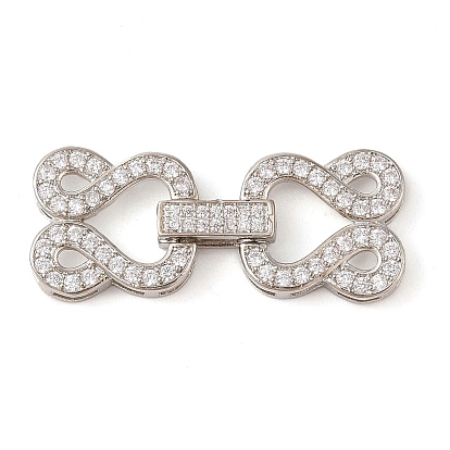 Реечное покрытие латунь микро паве прозрачный кубический цирконий складные застежки, долговечный, без свинца и без кадмия