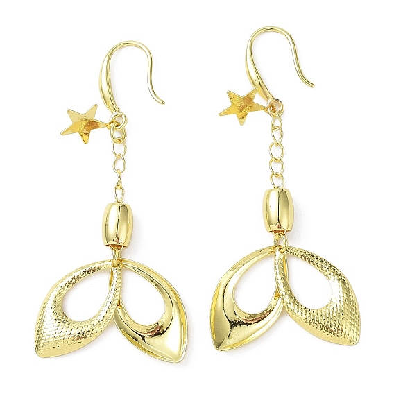 Rack Plating Brass Star & Horse Eye Dnagle Earrings, Long Drop Earrings, Long-Lasting Plated