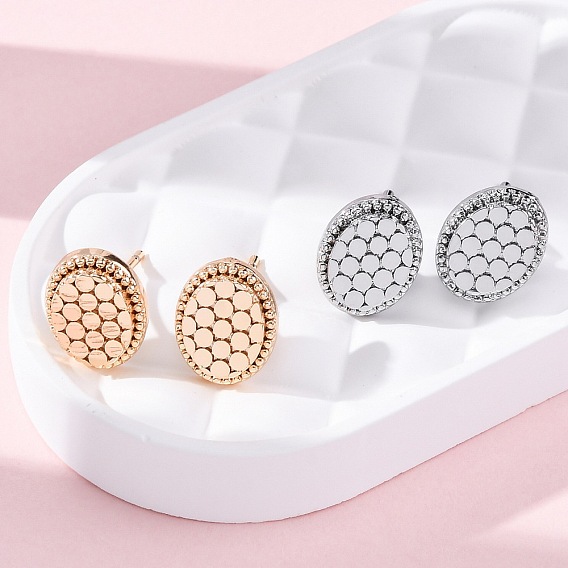 Латунь серьги, овальные