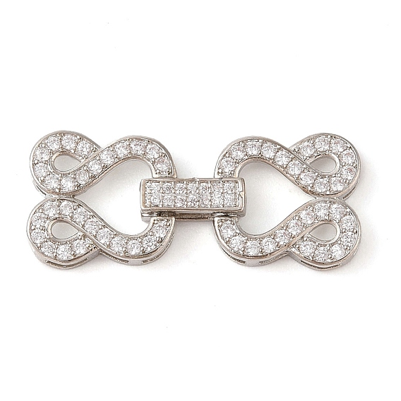 Реечное покрытие латунь микро паве прозрачный кубический цирконий складные застежки, долговечный, без свинца и без кадмия