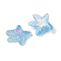 Transparent Epoxy Resin Decoden Cabochons, with Paillettes, Starfish with Bowknot