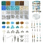 DIY Armband/Ohrring Kits, inklusive synthetischer Türkisperlen, Runde Rocailles, Legierungsperlen und Anhänger