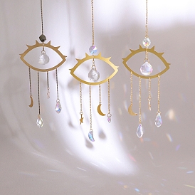 Стеклянный ловец солнца для окон радуга производитель, подвесные украшения в виде глаз из металла, для украшения дома и улицы