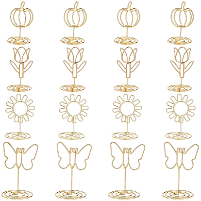 16Pcs 4 Styles Iron Name Card Holder, Photo Memo Holders, for School Office Supplies