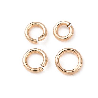 1/20 14k открытые соединительные кольца с золотым покрытием, круглый отрезок, покрытый желтым золотом