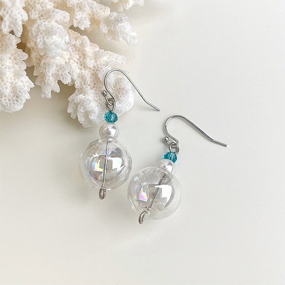 Латунные крючки для сережек, со стеклом