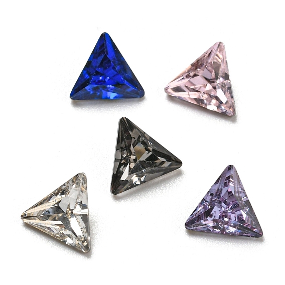 Glas Strass Cabochons, zurück vernickelt, Dreieck