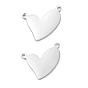 304 Stainless Steel Charms, Heart Charms