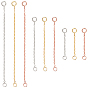 9Pcs 3 Style 925 Sterling Silver Chain Extender, with Clasps & Curb Chains