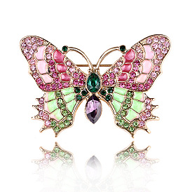 Fashionable retro Dong style vintage dripping oil enamel insect butterfly golden cicada coat buckle pin brooch