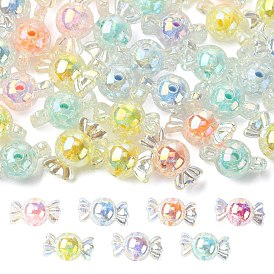 Прозрачные акриловые бусины, запеченная краска, бусина в бусине, конфеты