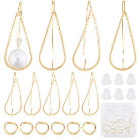 12шт латунный крючок для сережек, за половину пробурено бисера, с соединительными кольцами 50шт. и пластиковыми ушными гайками 100шт.
