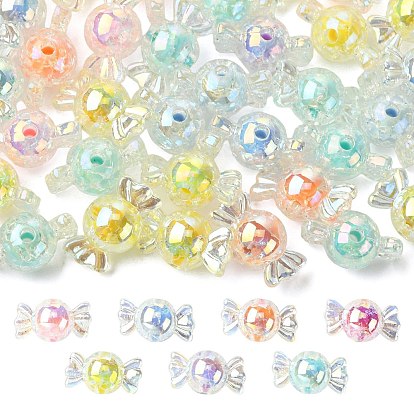 Прозрачные акриловые бусины, запеченная краска, бусина в бусине, конфеты