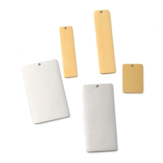 304 подвески из нержавеющей стали, пустая бирка с зеркальной полировкой, прямоугольный шарм