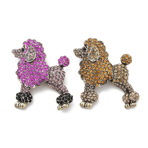Броши из сплава пуделя со стразами