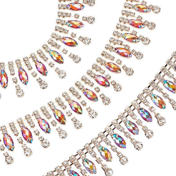 Glass Rhinestone Cup Chains, Tassel Chains, Wedding Dress Decorative Rhinestone Chains