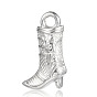 Carved CCB Plastic Pendants, Boots, 18x11x5mm, Hole: 2mm