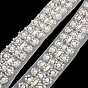 Polyester Lace Trims, with ABS Imitation Pearl Beads and Glass