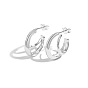 S925 Sterling Silver Stud Earrings, Split Earrings, with S925 Stamp