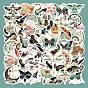 Retro PVC Self Adhesive Sticker Labels, Waterproof Fish Butterfly Decals, for Suitcase, Skateboard, Refrigerator, Helmet, Mobile Phone Shell