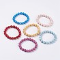 Synthetic Turquoise Beaded Stretch Bracelet, Round