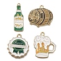 Подвески из сплава и эмали на тему октоберфеста, золотые, подвеска в виде пивной кружки/крышки/бутылки