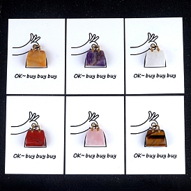 Украшения для сумок из натуральных и синтетических драгоценных камней, с бумажными карточками и золотой сумкой, фигурка для украшения дома, энергетический камень рейки для исцеления