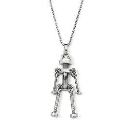 201 Stainless Steel Chains, Zinc Alloy Pendan Necklaces, Robot