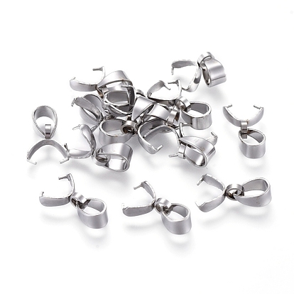 304 Stainless Steel Pinch Bails, Ice Pick Pinch Bails for Pendant Making