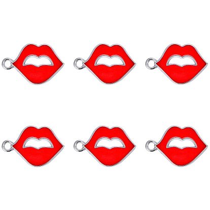 Alloy Enamel Pendants, Lip