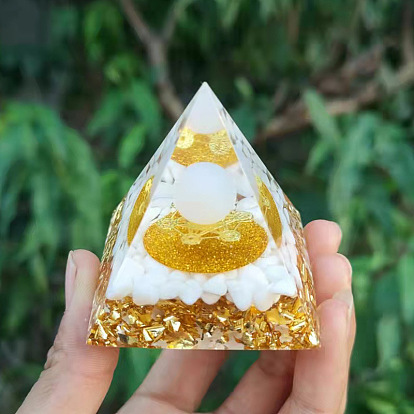 Генераторы энергии смолы оргонитовой пирамиды, чипсы из рейки-опалита и натурального хаулита для украшения стола в домашнем офисе