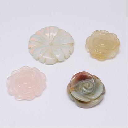 Perles mixtes de pierres précieuses naturelles, fleur