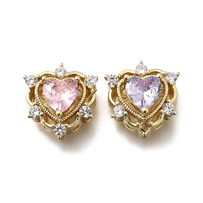 Латунные кубические циркониевые сердечки многорядные звенья, долговечный, стойки покрытие, золотые