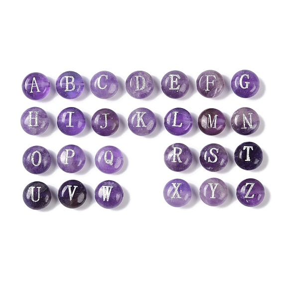 Природный аметист бисера, рондель с письмом