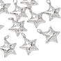 SHEGRACE Brass Clear Cubic Zirconia Pendants, Star Charms, Cadmium Free & Lead Free & Nickel Free