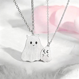 Halloween Alloy Ghost Pendant Couple Necklace Sets for Unisex