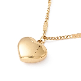Collier pendentif coeur, placage ionique (ip) 304 bijoux en acier inoxydable pour femmes