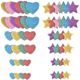 Glitter Colorful Sheets of Foam Paper Sticker, Mixed Shapes