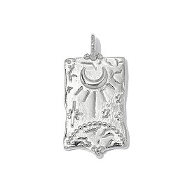 304 подвески из нержавеющей стали, прямоугольник с лунными подвесками, зеркальная полировка