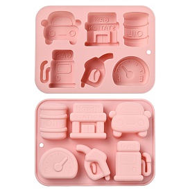 2Силиконовые формы для помадки с изображением заправочной станции, формы для литья смолы, для шоколада, конфеты, уф-смола, изготовление изделий из эпоксидной смолы