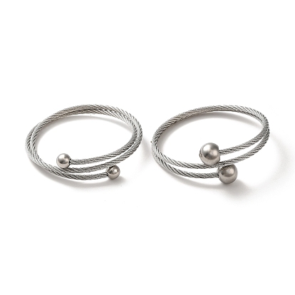 304 Stainless Steel Double Layer Wrap Bangles, Torque Bangles