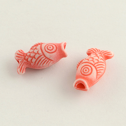 Craft Style Acrylic Beads, Fish, 16.5x9x7mm, Hole: 2~3mm, about 950pcs/500g