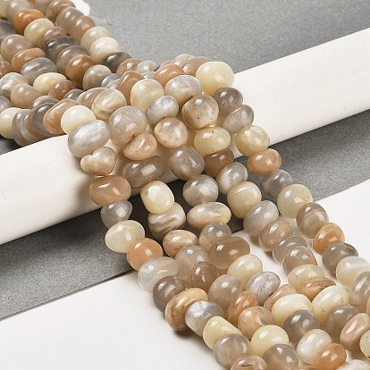 Natural Multi-Moonstone Beads Strands, Nuggets, Tumbled Stone