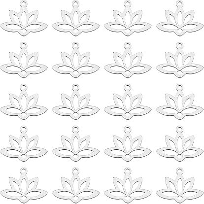 20 шт. 201 подвески из нержавеющей стали, лазерная резка, полый, лотос