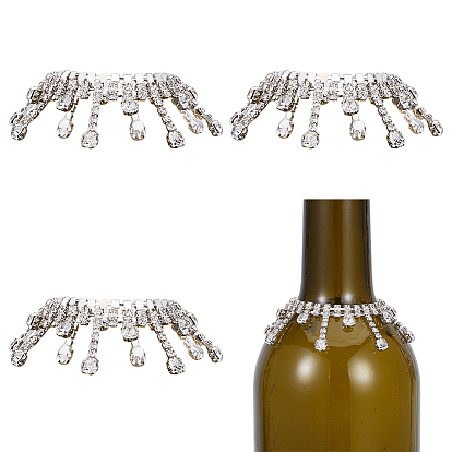 4шт. латунные стеклянные стразы винные бутылки подвески украшения