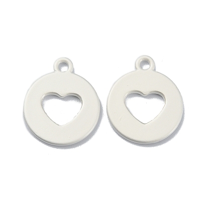 Plating Alloy Pendant, Flat Round with Heart